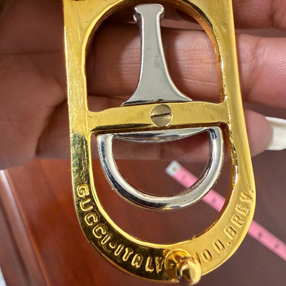 Gucci two-tone leather belt